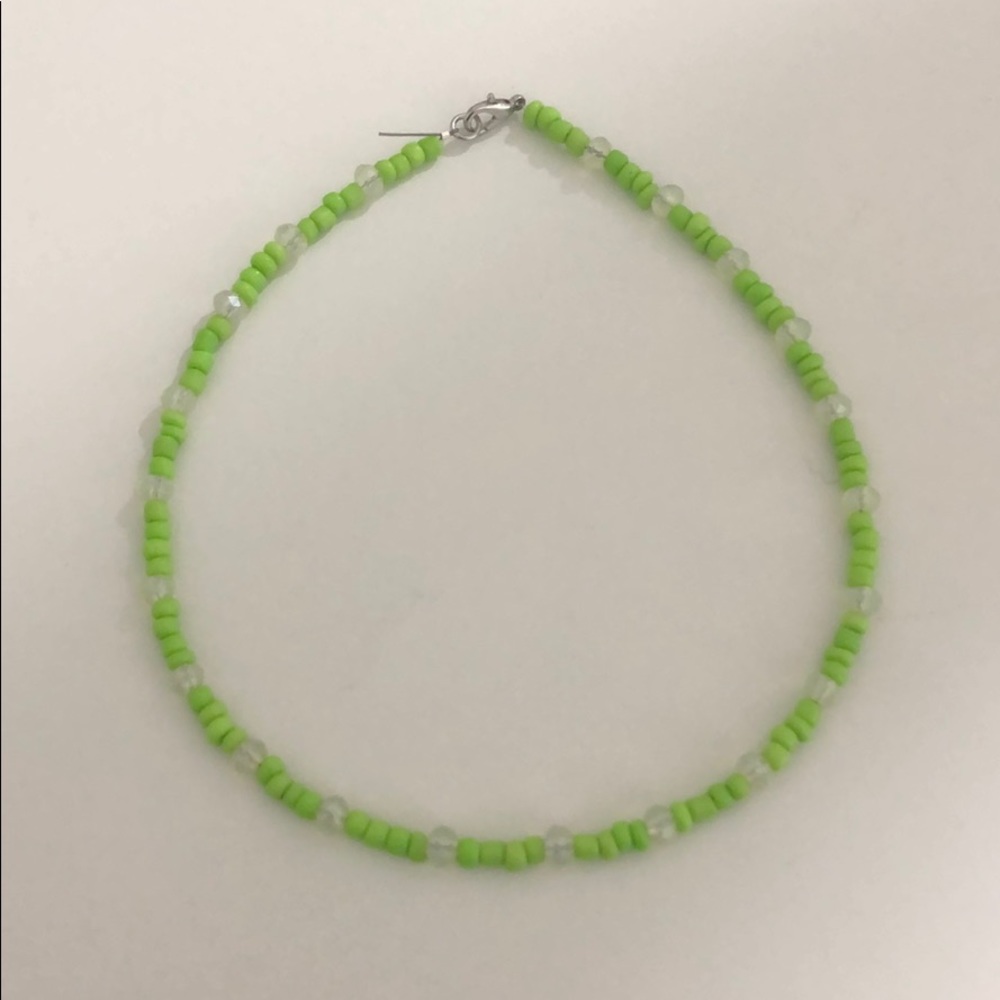 Green necklace with greenish beads